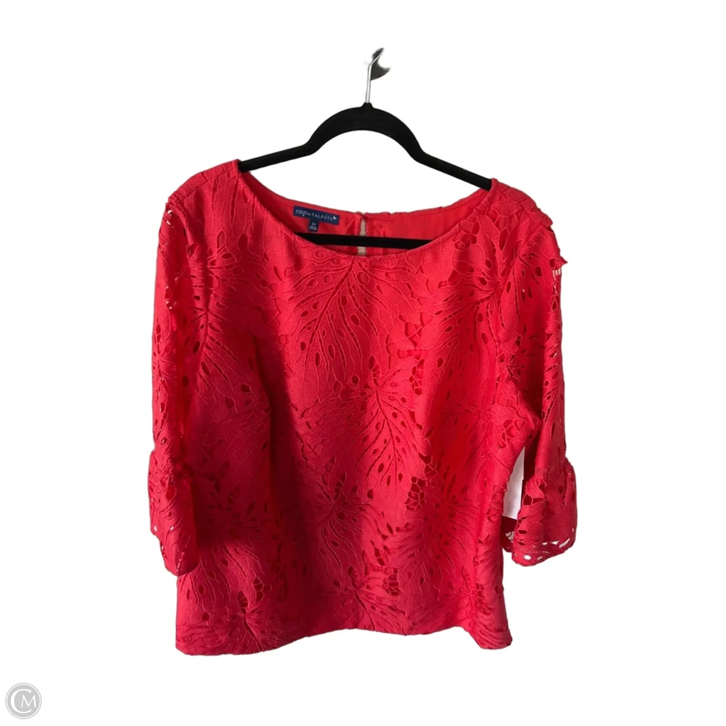 Top Long Sleeve By Talbots In Orange, Size: 2x