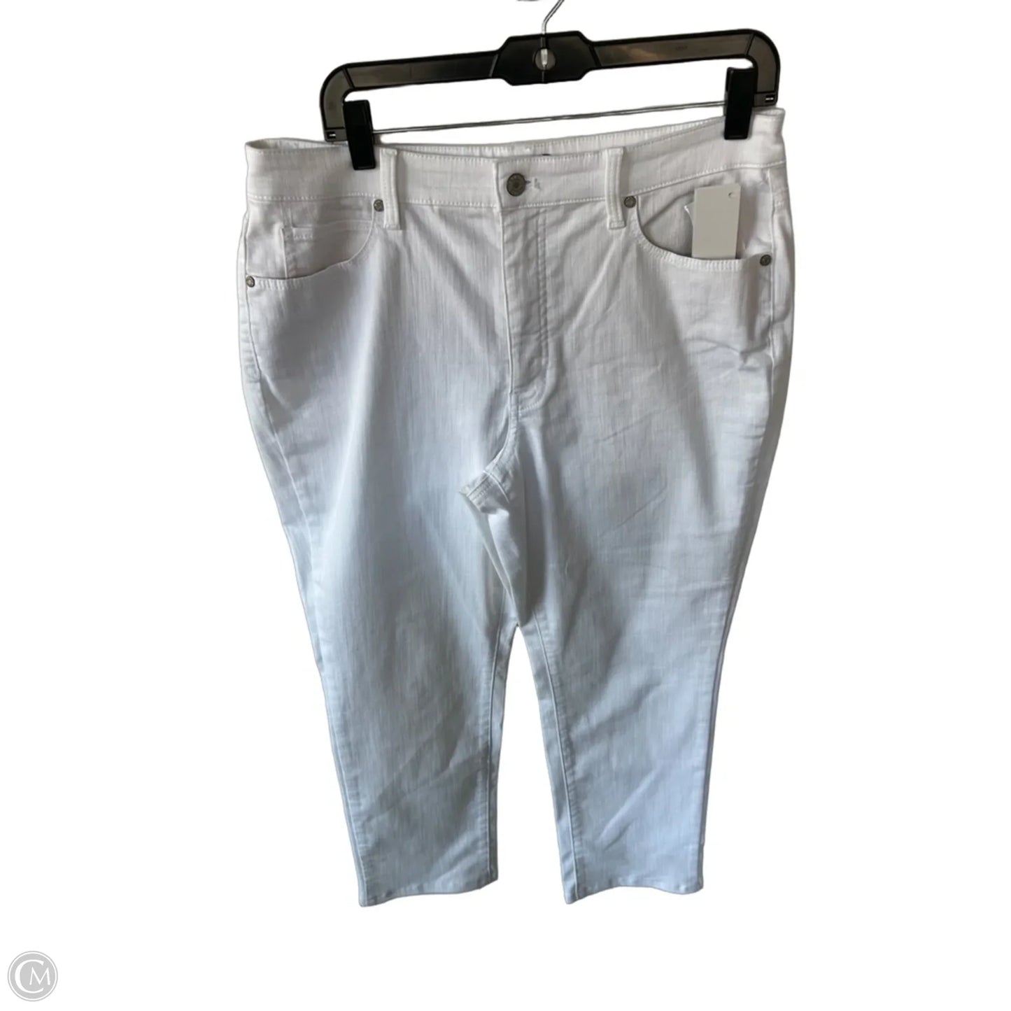 Jeans Straight By Talbots In White Denim, Size: 12p