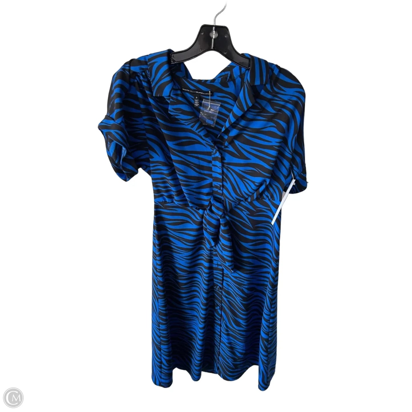 Dress Casual Midi By White House Black Market In Black & Blue, Size: Xs