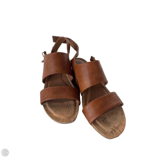 Sandals Heels Wedge By Sofft In Brown, Size: 7