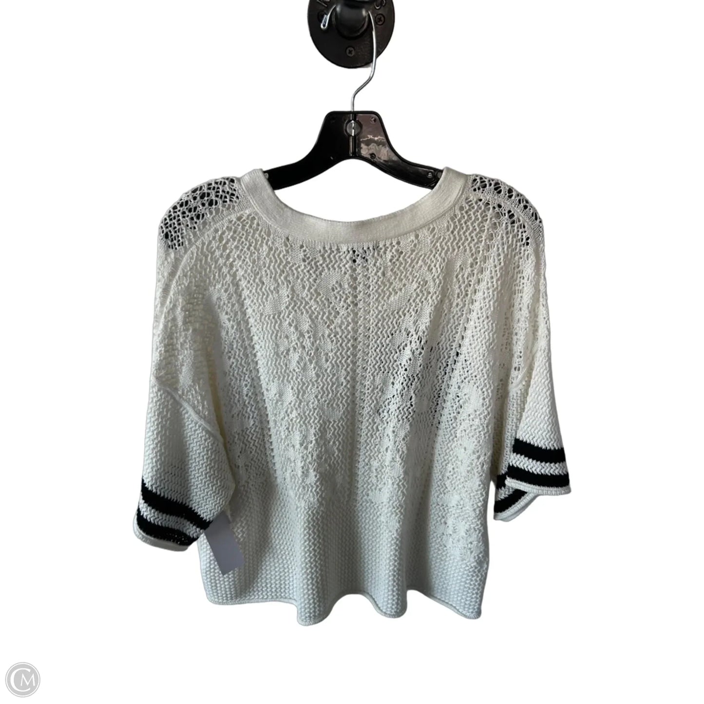 Sweater Short Sleeve By Wild Fable In Black & White, Size: Xl