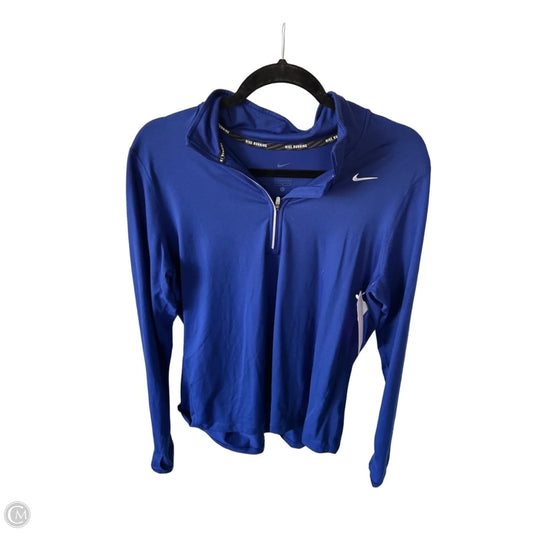 Athletic Top Long Sleeve Collar By Nike Apparel In Blue, Size: L