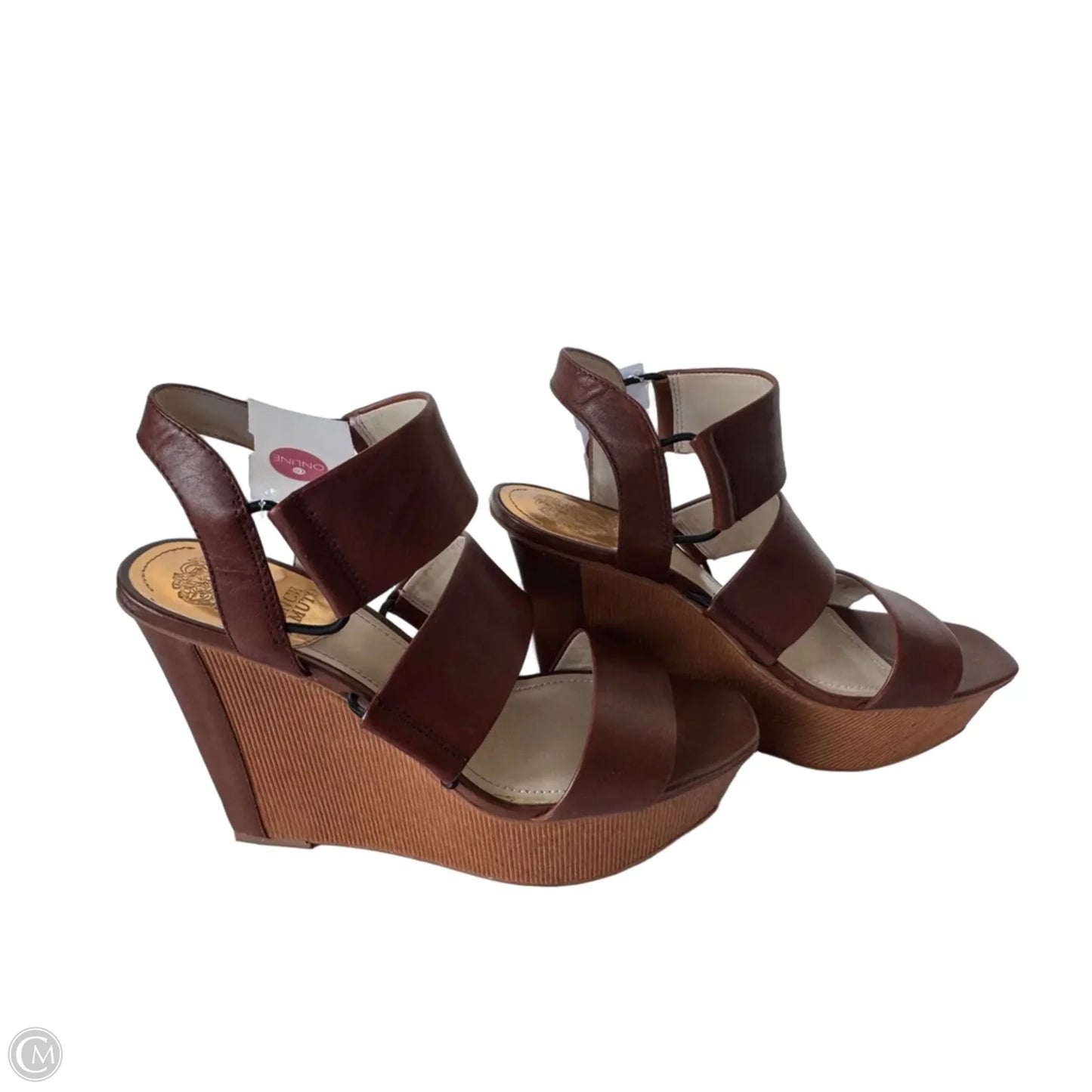 Sandals Heels Wedge By Vince Camuto In Brown, Size: 8.5