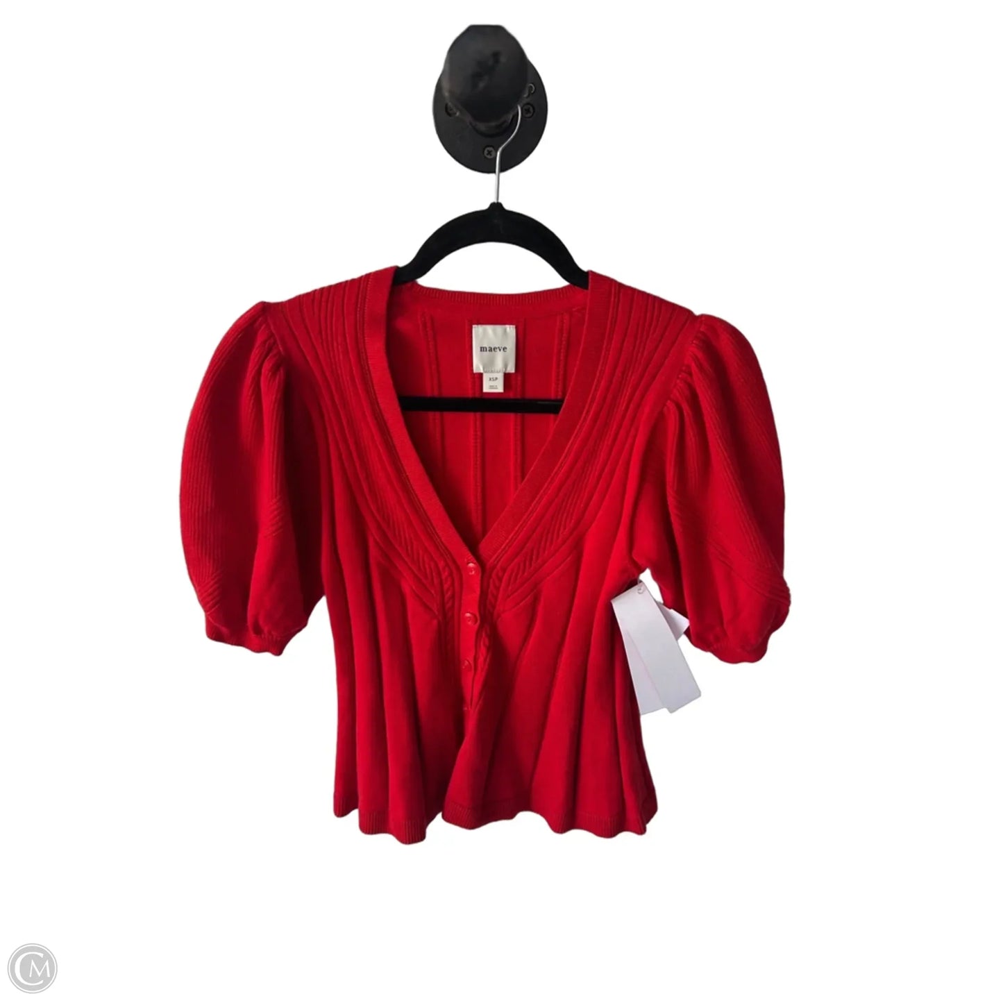 Sweater Short Sleeve By Maeve In Red, Size: Xsp