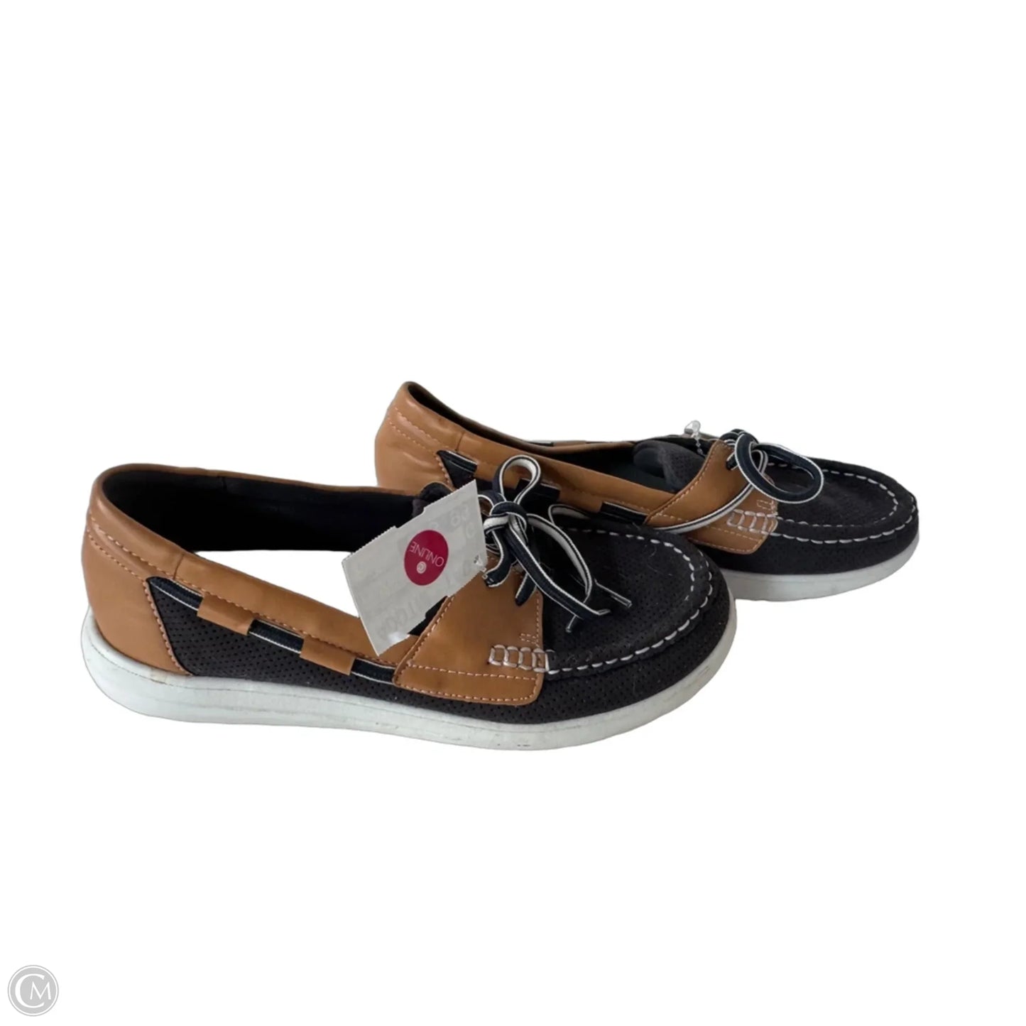 Shoes Flats By Clarks In Black & Tan, Size: 7