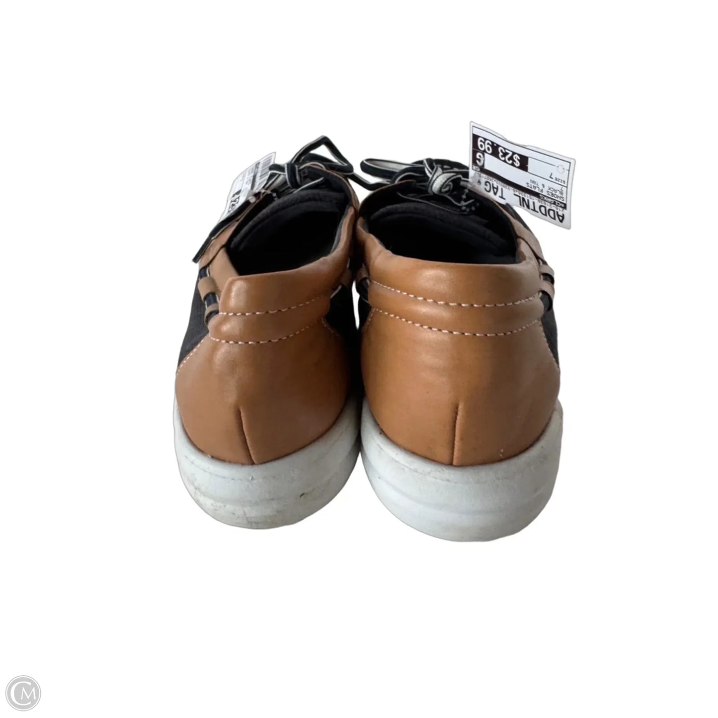 Shoes Flats By Clarks In Black & Tan, Size: 7