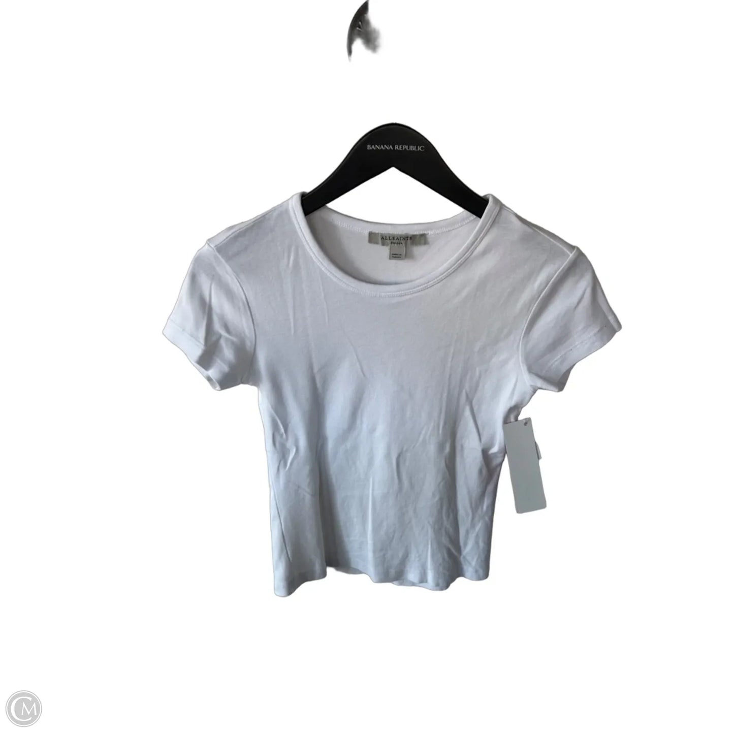 Top Short Sleeve Designer By All Saints In White, Size: S