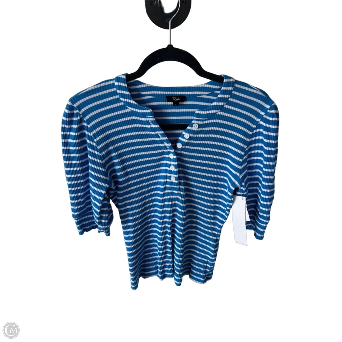 Top Short Sleeve By Rails In Blue & White, Size: S