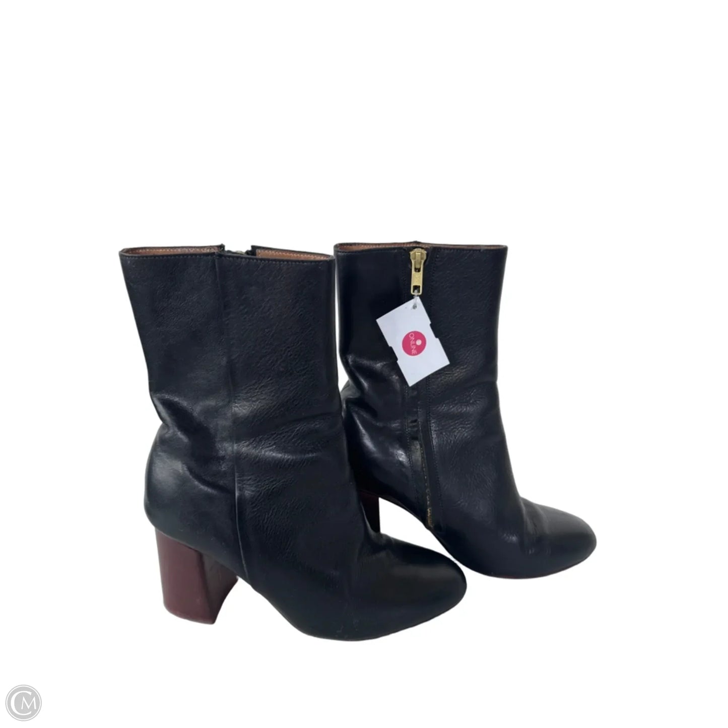 Boots Mid-calf Heels By Cmb In Black, Size: 7.5