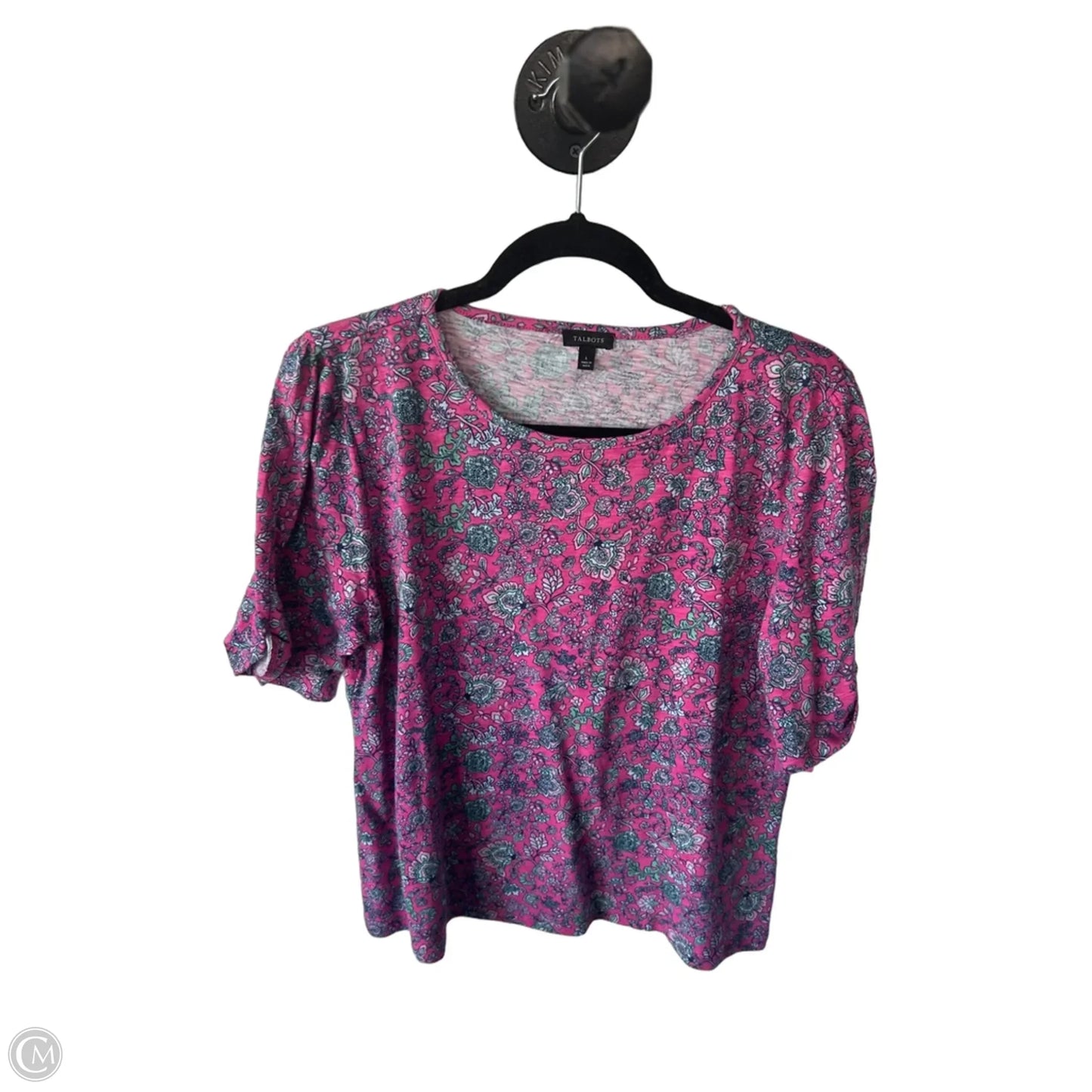 Top Short Sleeve By Talbots In Pink, Size: L
