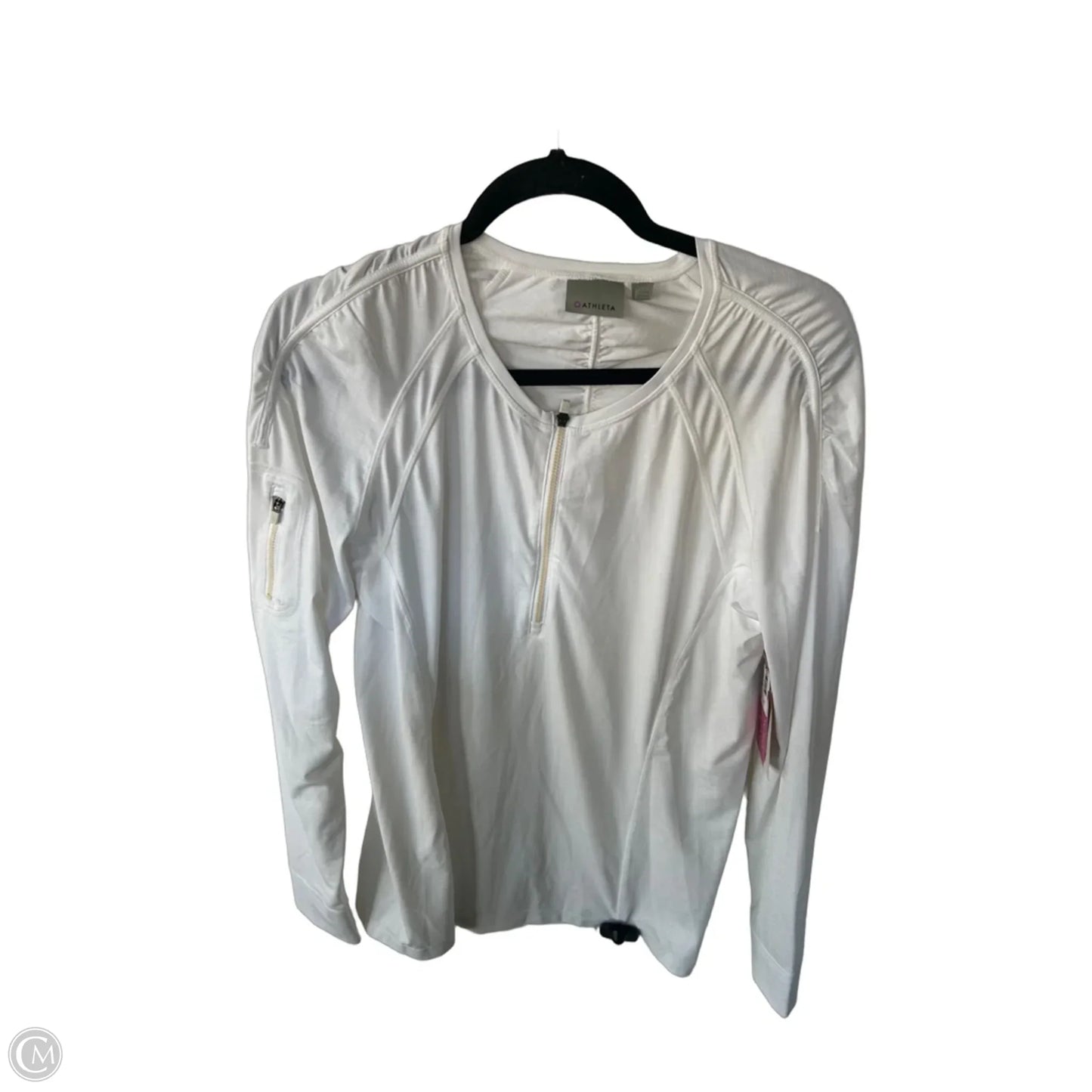 Athletic Top Long Sleeve Crewneck By Athleta In White, Size: Xl