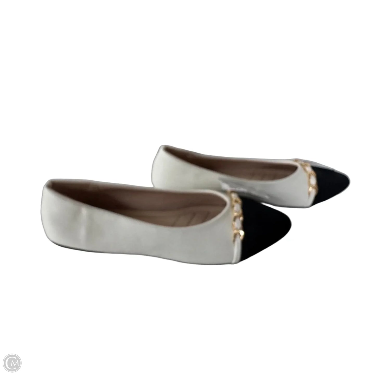 Shoes Flats By Clothes Mentor In Black & White, Size: 8