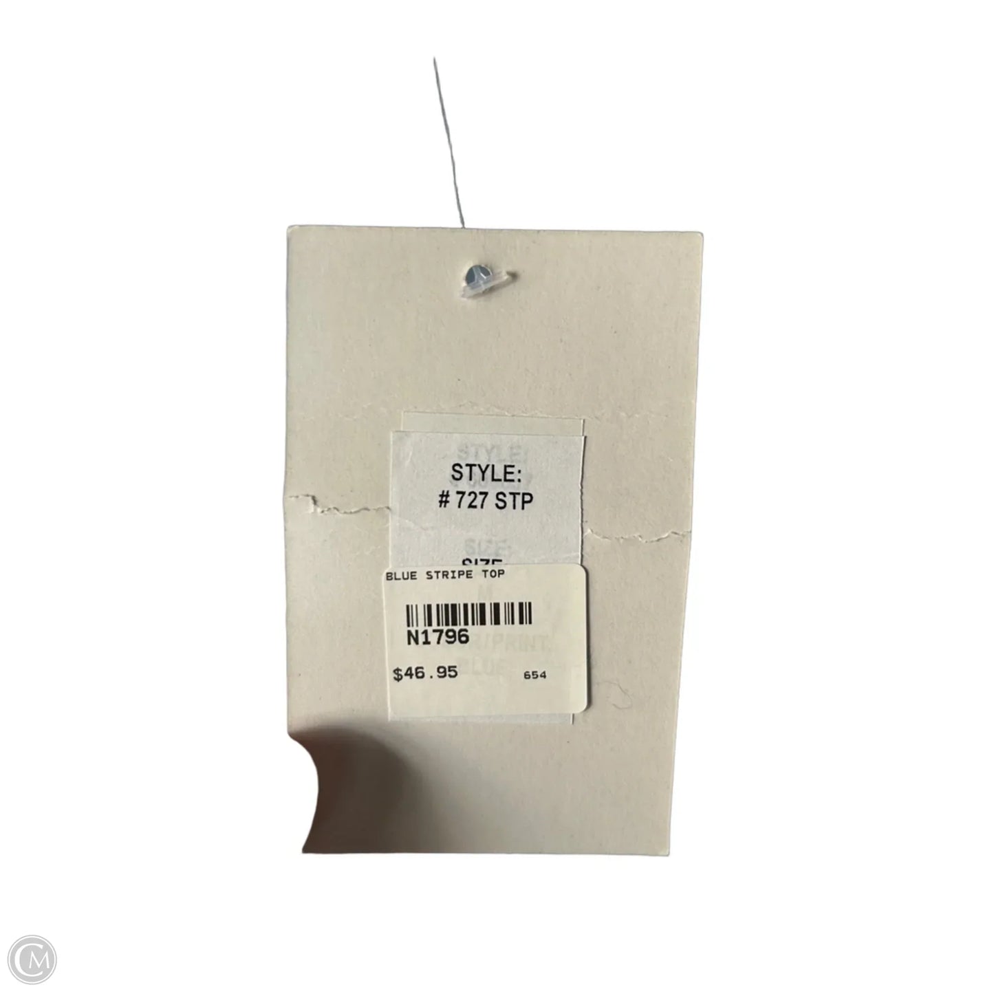 Tunic Long Sleeve By Clothes Mentor In Blue & White, Size: M