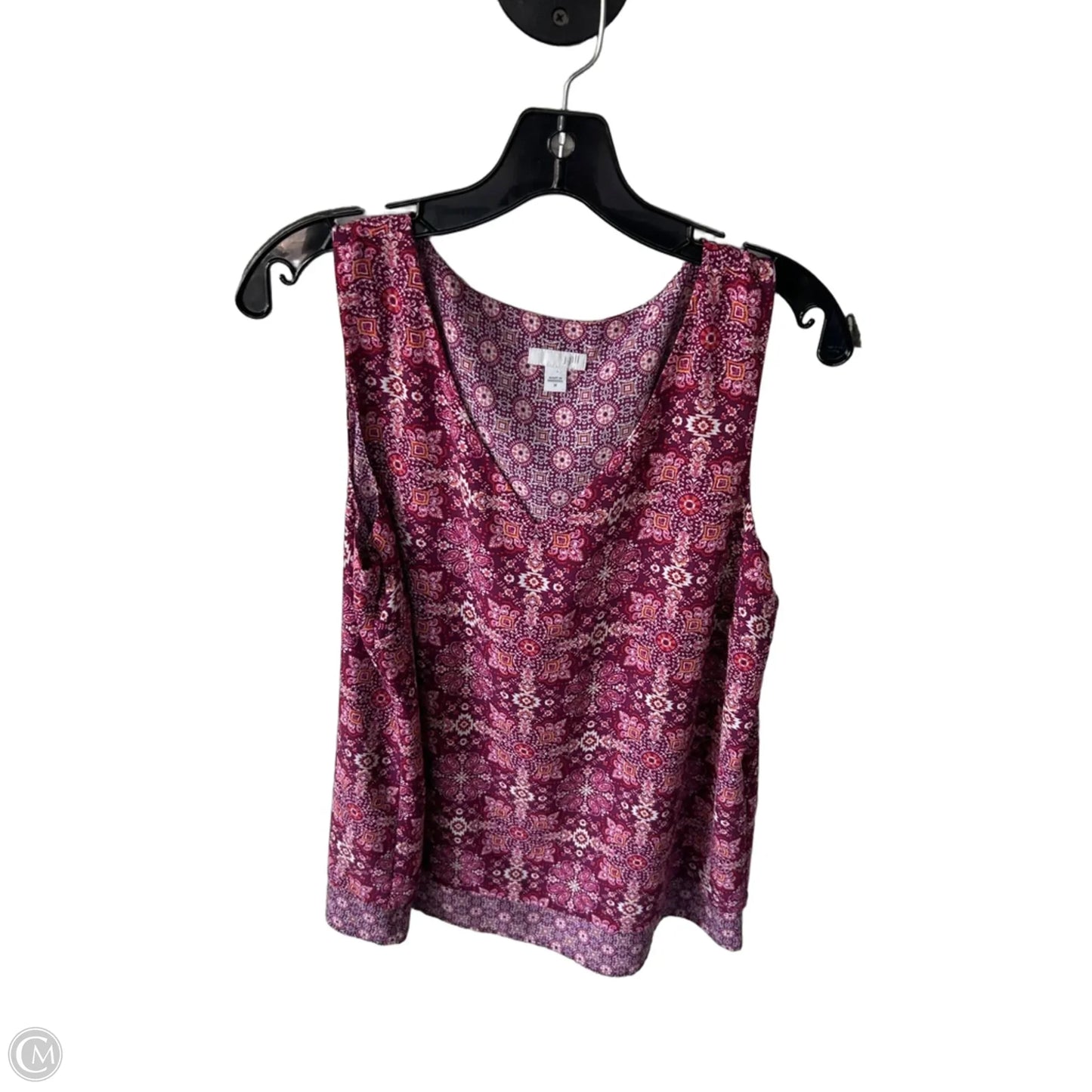 Top Sleeveless By J. Jill In Pink & White, Size: M