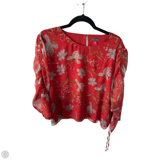 Top Long Sleeve By Vince Camuto In Red, Size: Xl