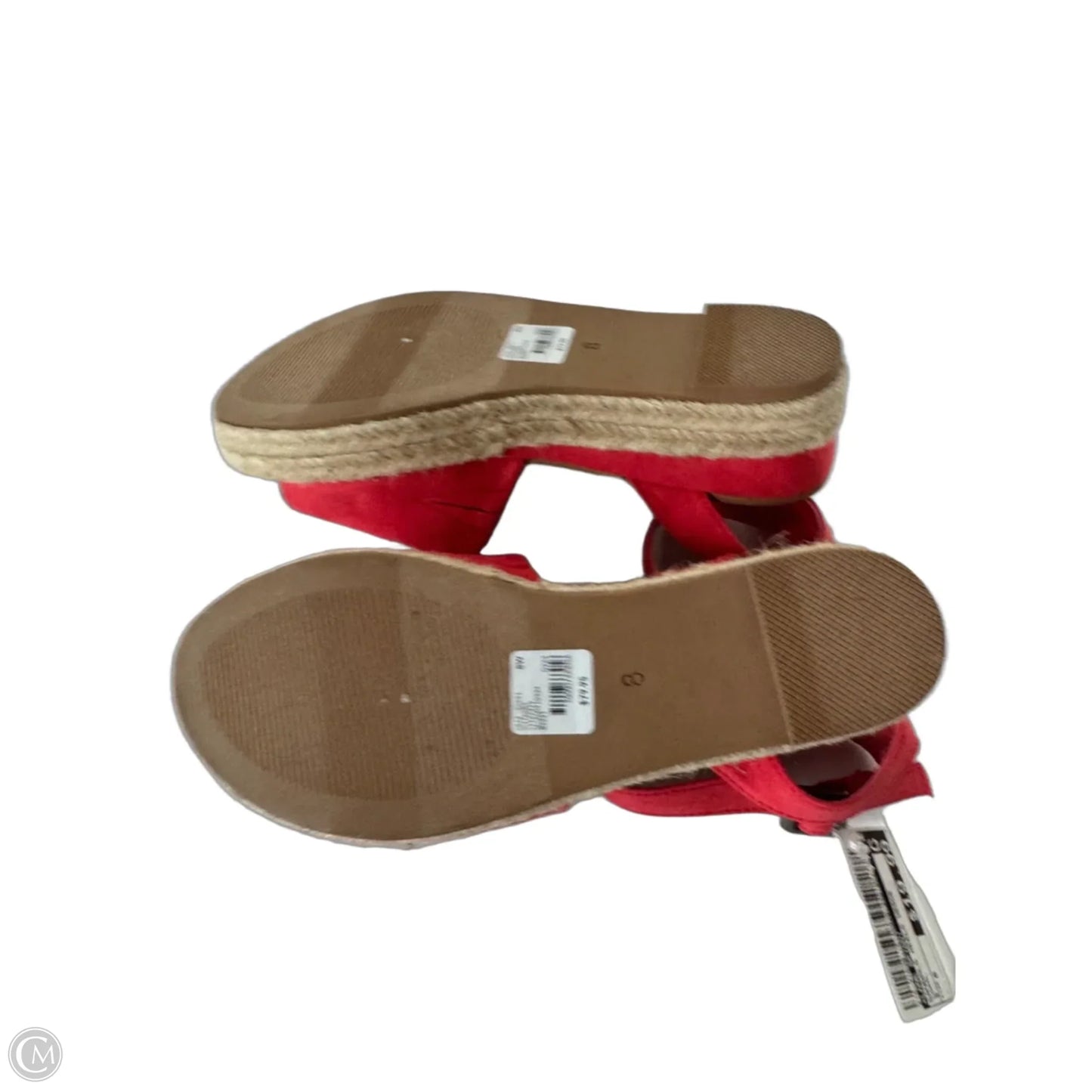 Sandals Heels Wedge By Lane Bryant In Coral, Size: 8