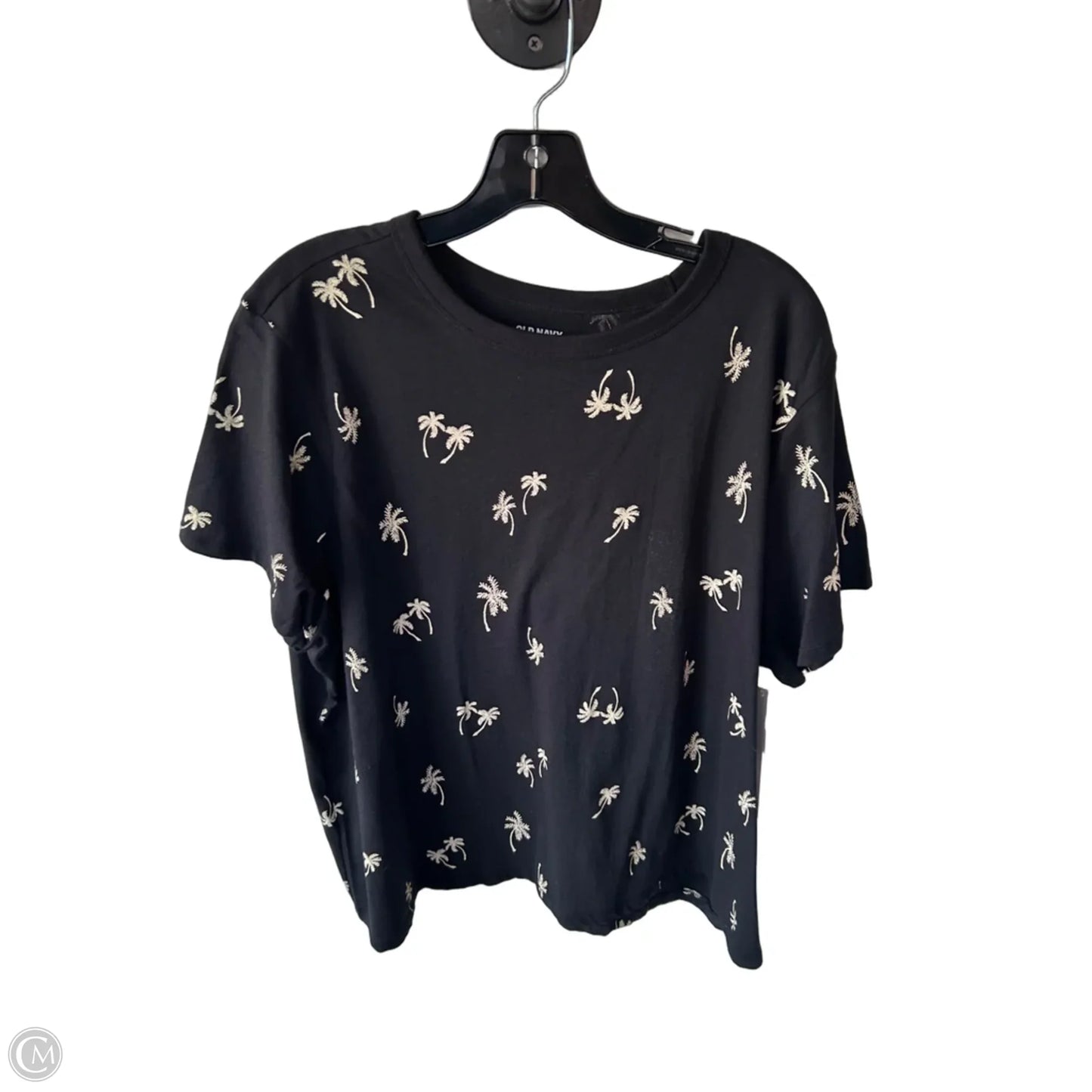 Top Short Sleeve By Old Navy In Black & Cream, Size: Xxl