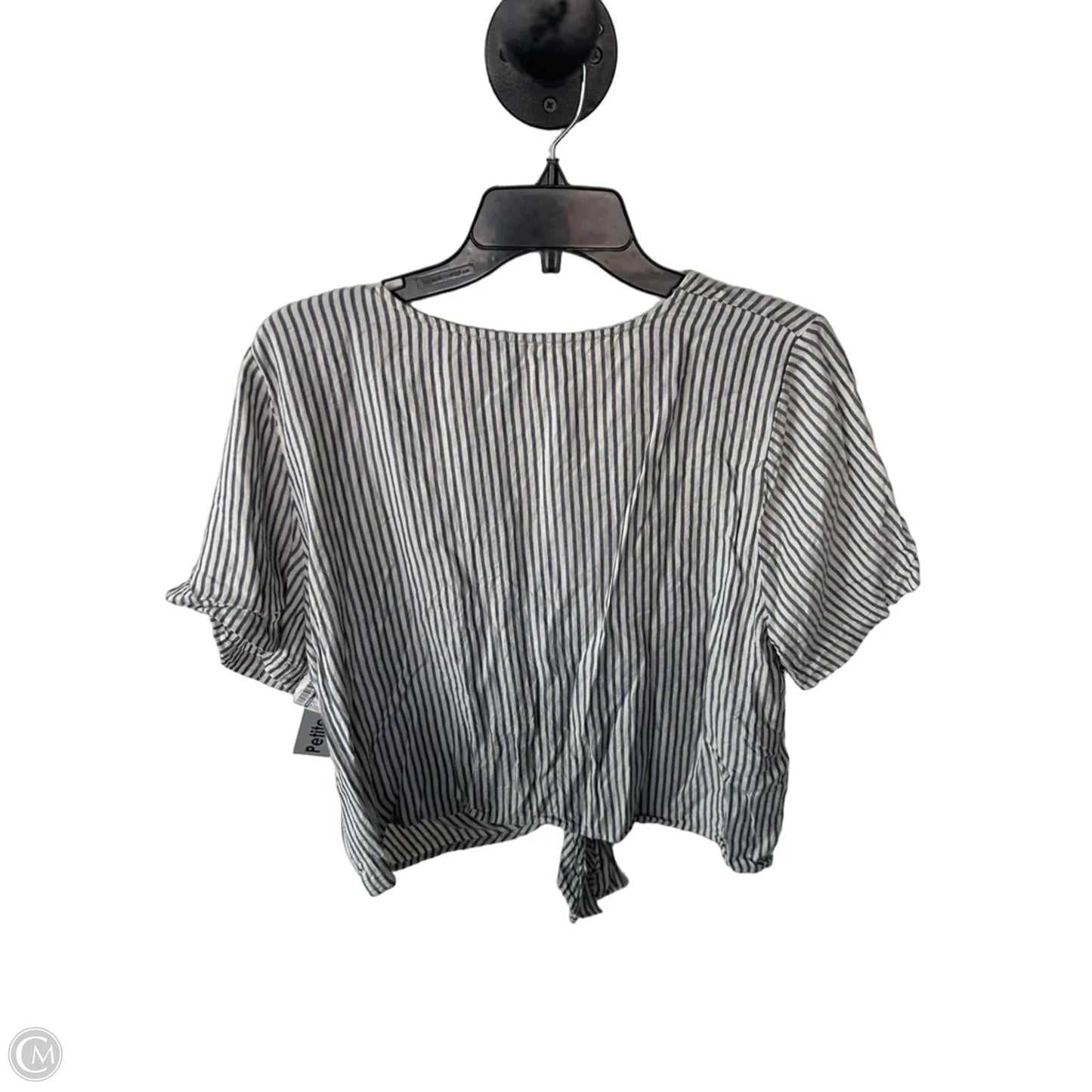 Top Short Sleeve By Madewell In Blue & Cream, Size: Xlp