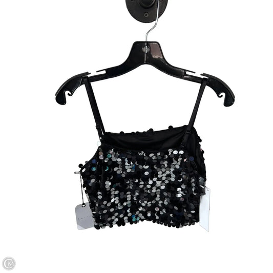 Top Sleeveless By Leith In Black & Silver, Size: M