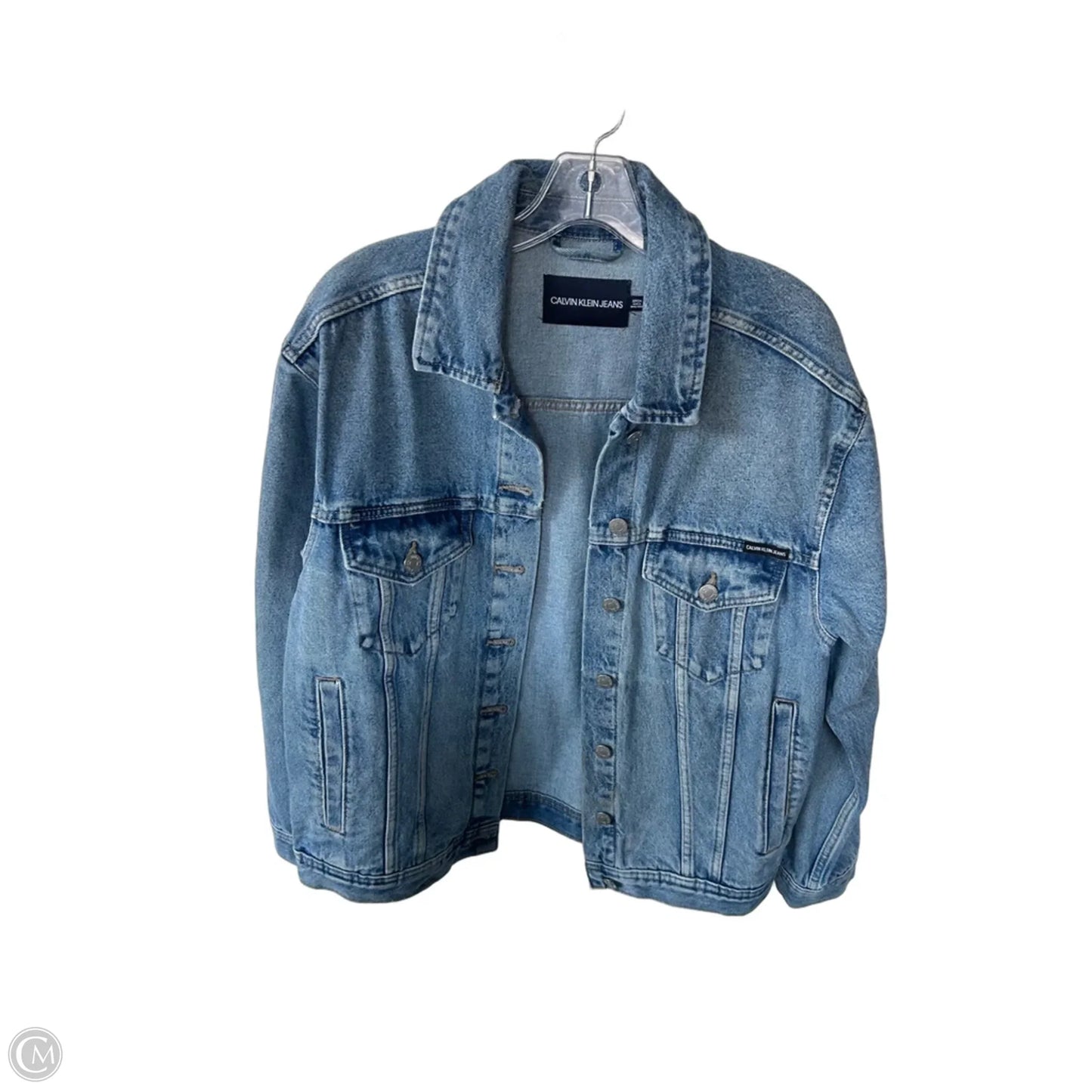 Jacket Denim By Calvin Klein In Blue Denim, Size: S