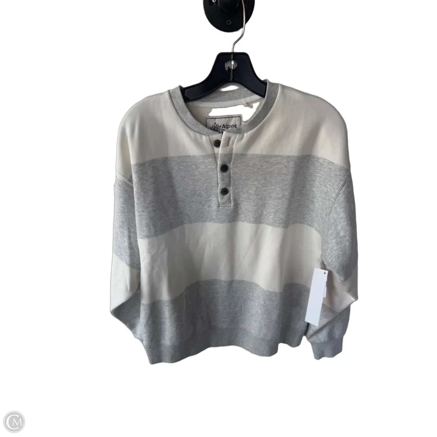Sweatshirt Crewneck By Clothes Mentor In Grey & White, Size: S