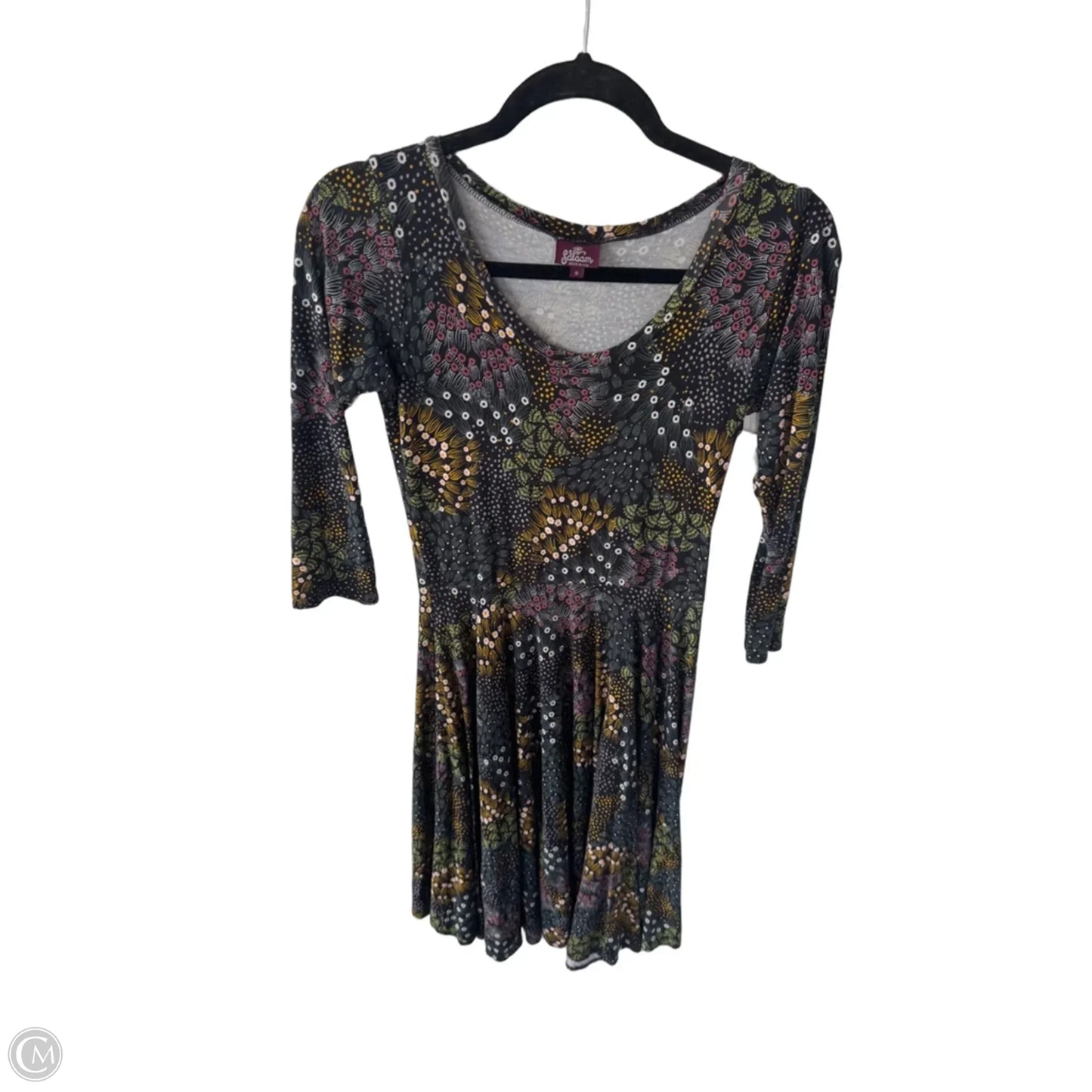 Dress Casual Midi By Cmc In Black & Yellow, Size: S