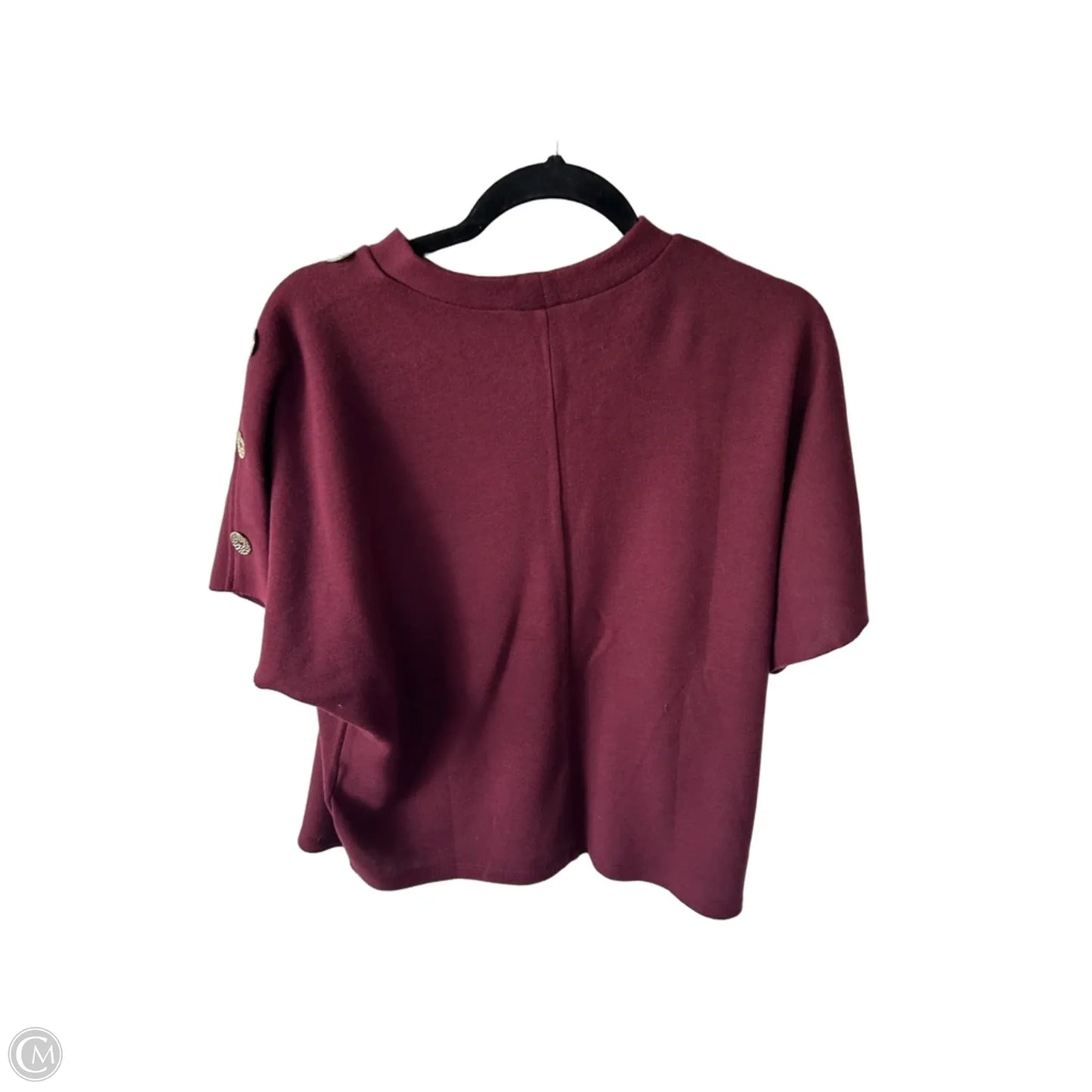 Sweater Short Sleeve By Zara In Maroon, Size: M