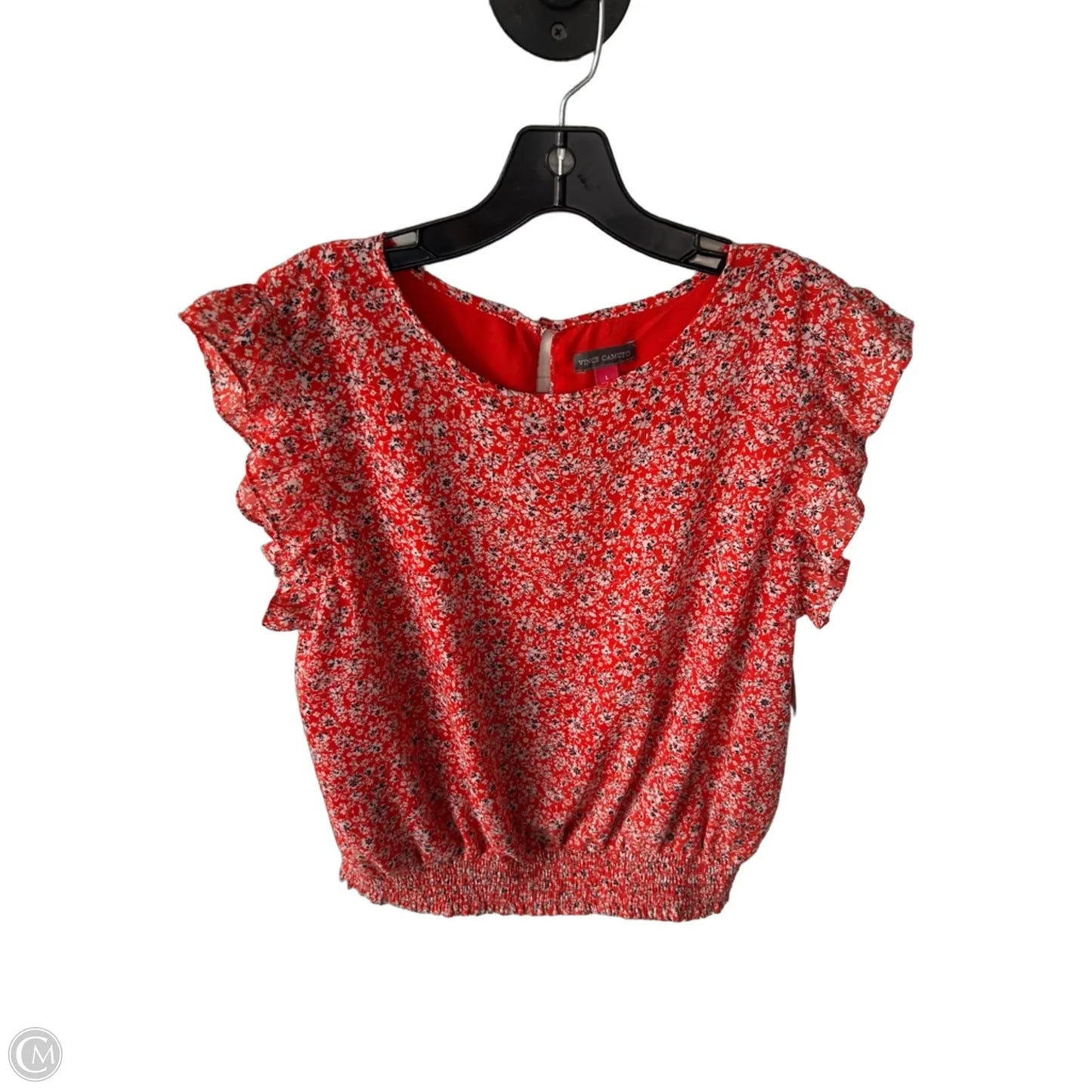 Top Short Sleeve By Vince Camuto In Red, Size: L