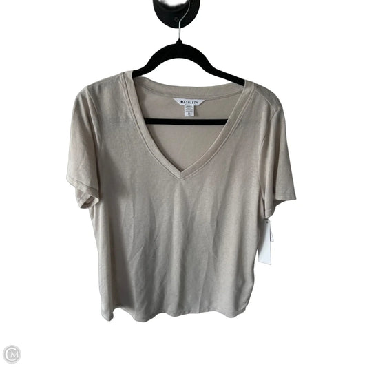 Athletic Top Short Sleeve By Athleta In Beige, Size: Xl