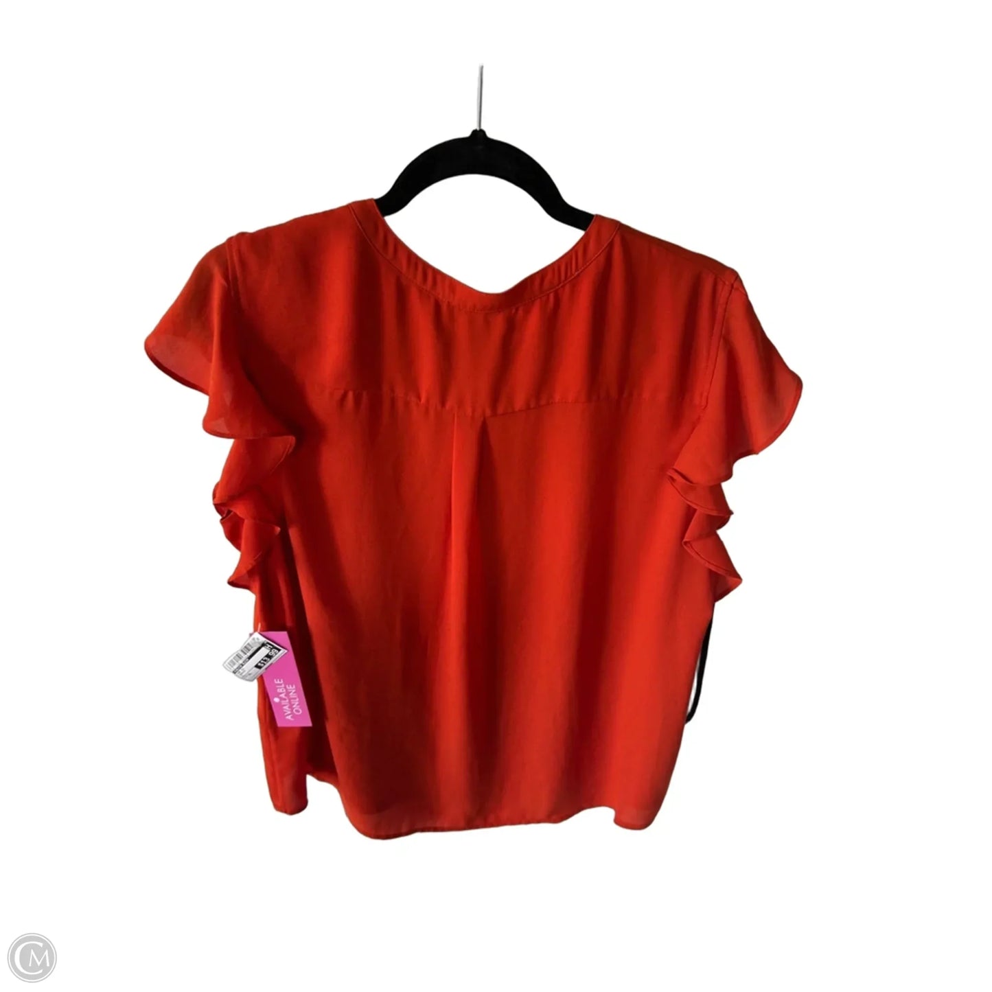 Top Short Sleeve By Calvin Klein In Orange, Size: Xl