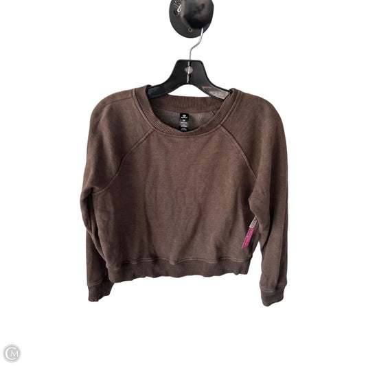 Athletic Sweatshirt Crewneck By 90 Degrees By Reflex In Brown, Size: M