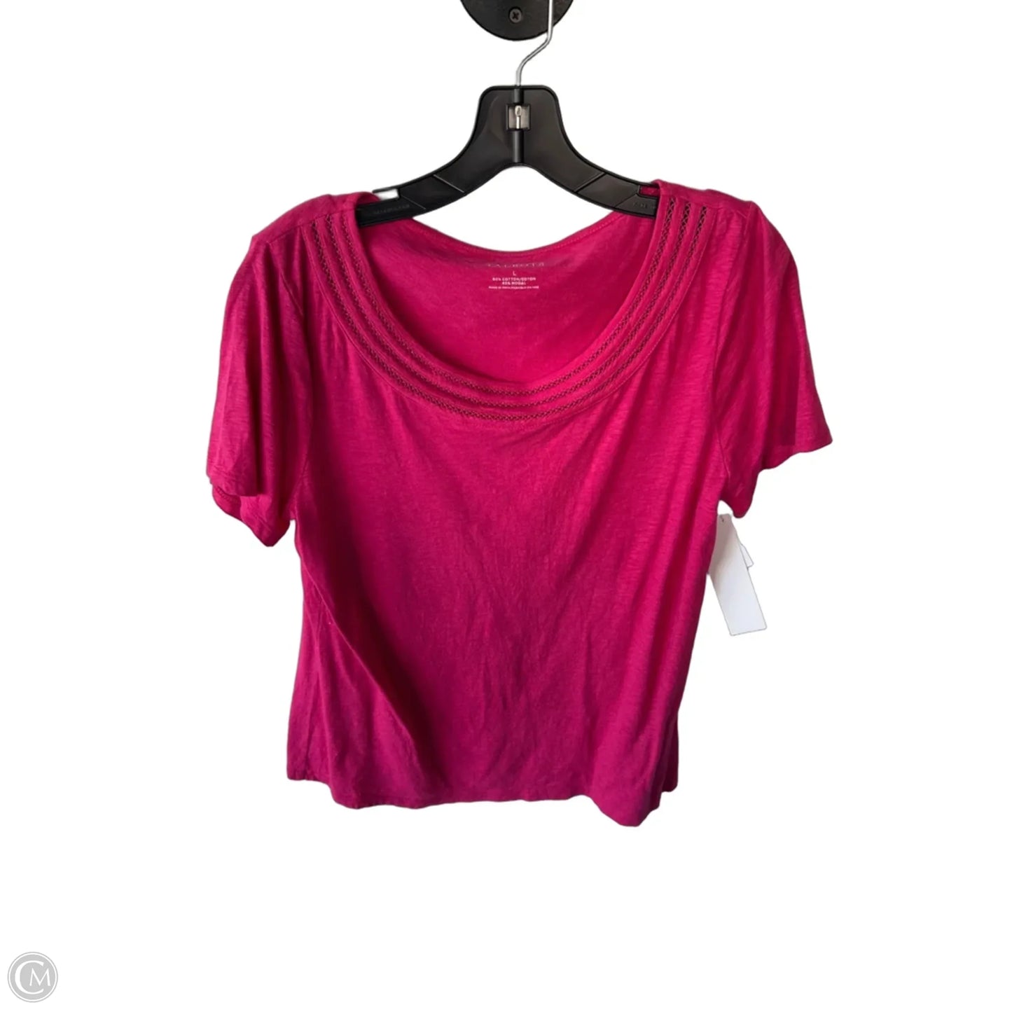 Top Short Sleeve Basic By Talbots In Pink, Size: L