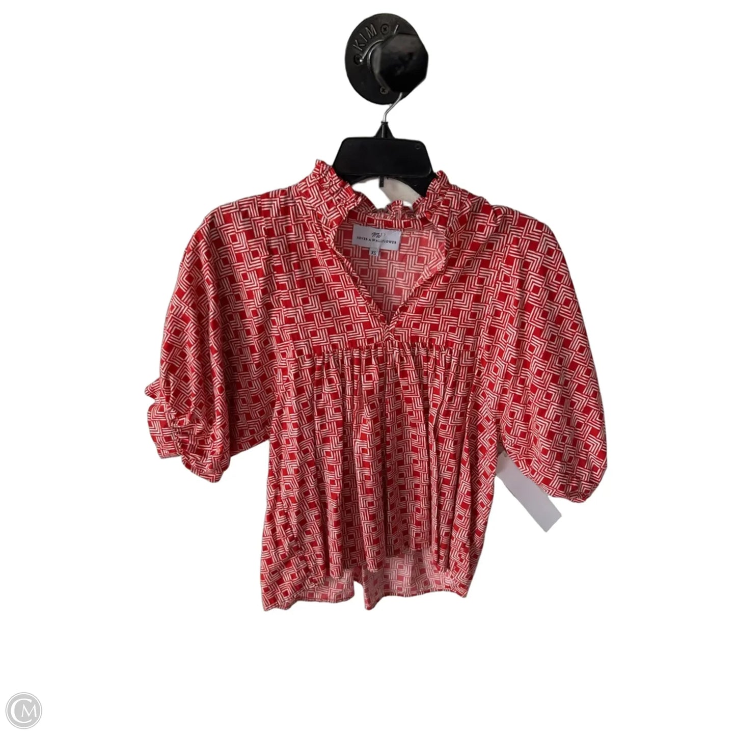 Top Short Sleeve By Cma In Red & White, Size: Xs