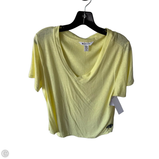 Athletic Top Short Sleeve By Athleta In Yellow, Size: Xl