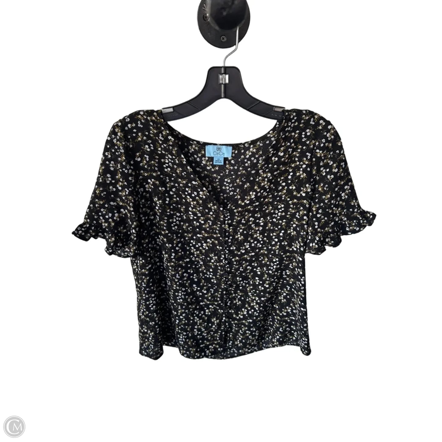 Top Short Sleeve By Cece In Black, Size: Xs