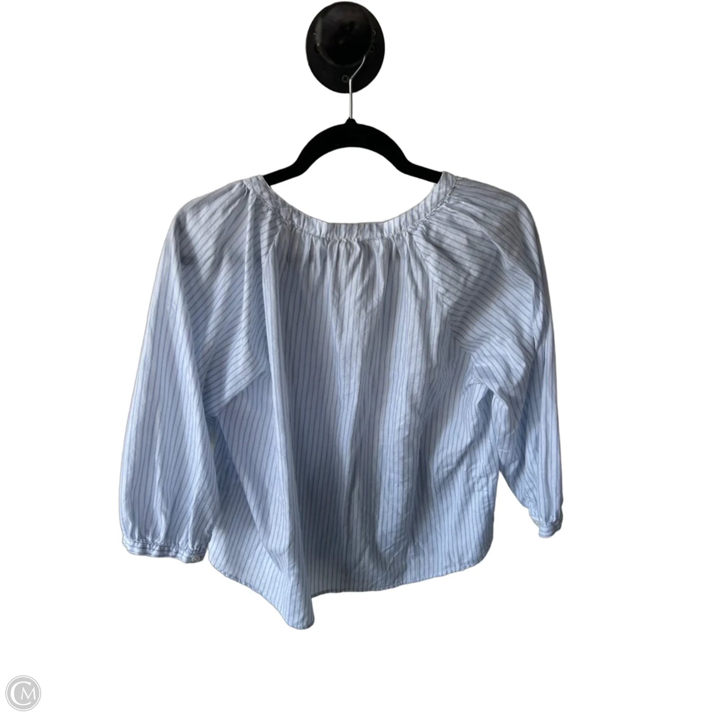 Top 3/4 Sleeve By Levis In Blue & White, Size: M