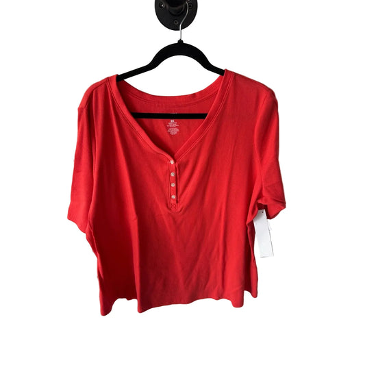 Top Short Sleeve By Sonoma In Orange, Size: 2x