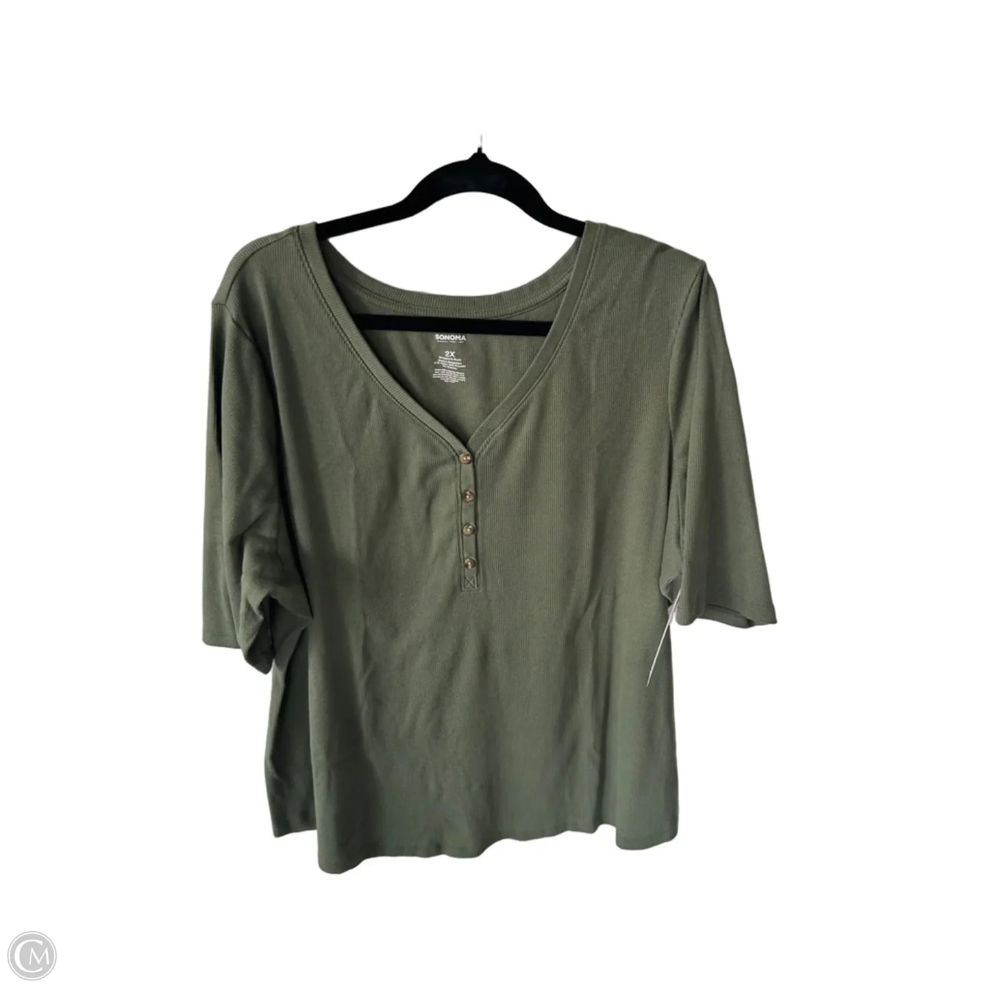 Top Short Sleeve By Sonoma In Green, Size: 2x