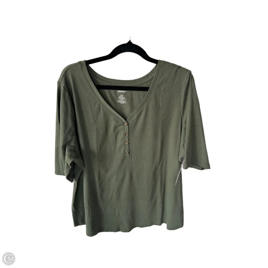 Top Short Sleeve By Sonoma In Green, Size: 2x