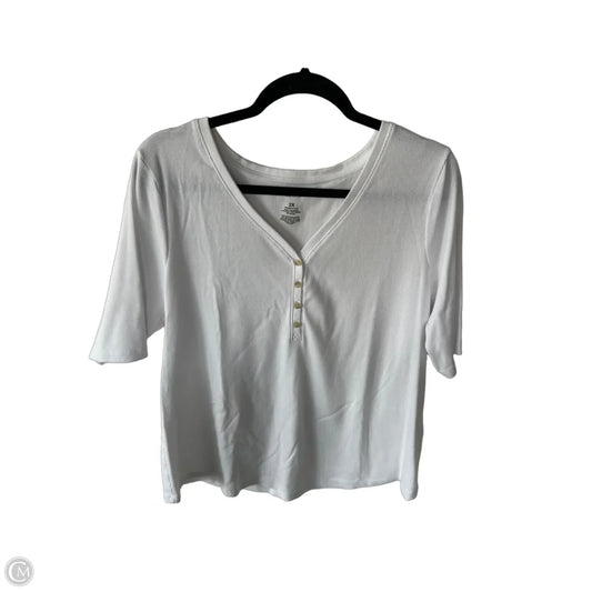 Top Short Sleeve By Sonoma In White, Size: 2x