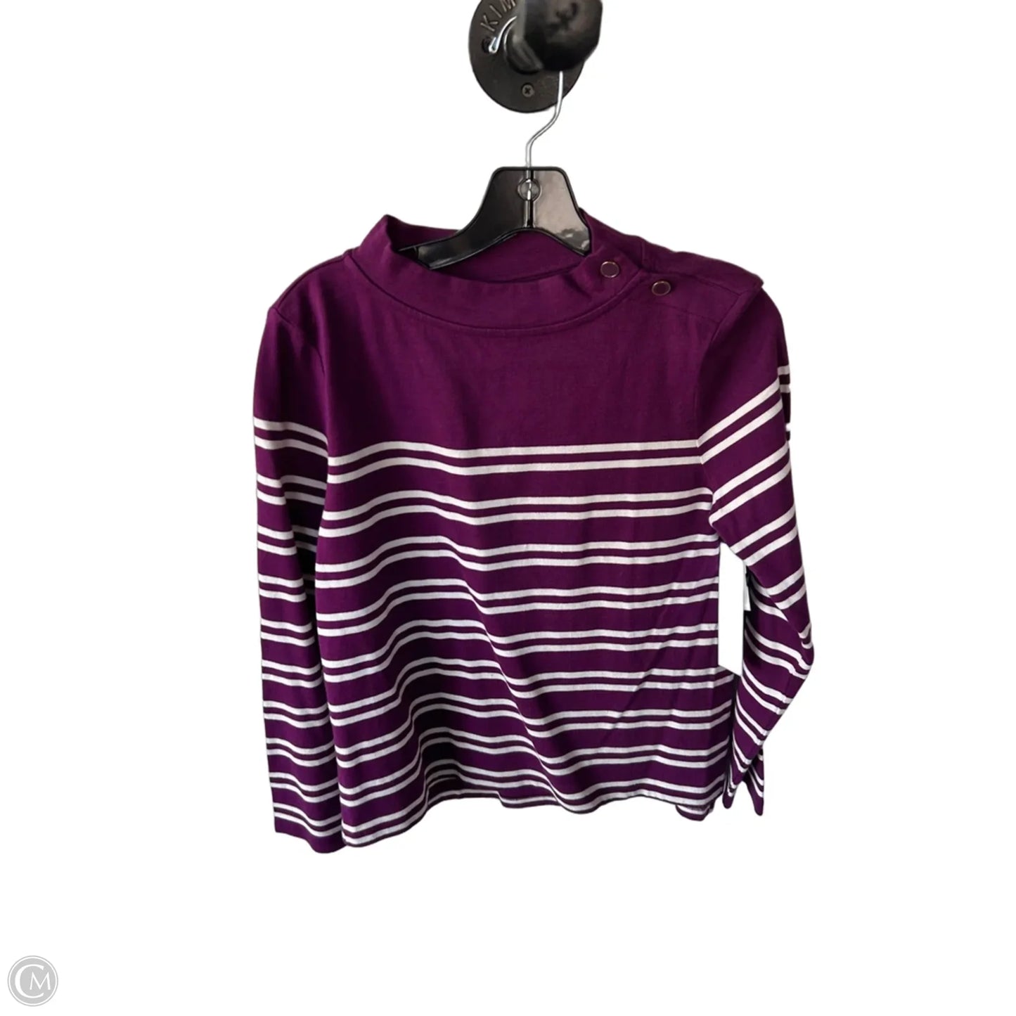 Top Long Sleeve By Talbots In Purple & White, Size: Mp