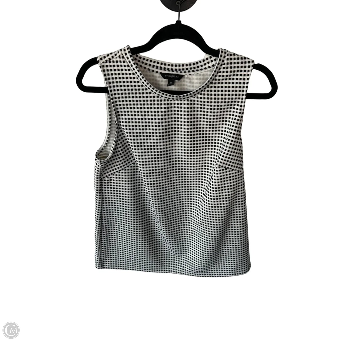 Top Sleeveless By Banana Republic In Black & White, Size: M