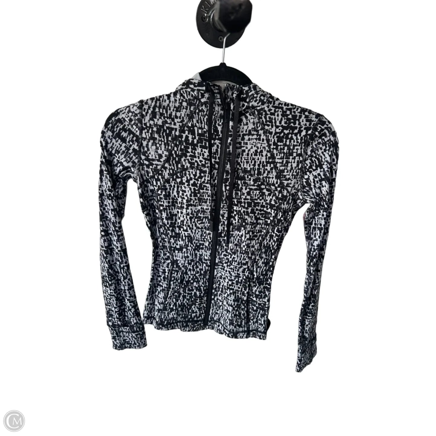 Athletic Jacket By Lululemon In Black & Grey, Size: Xs