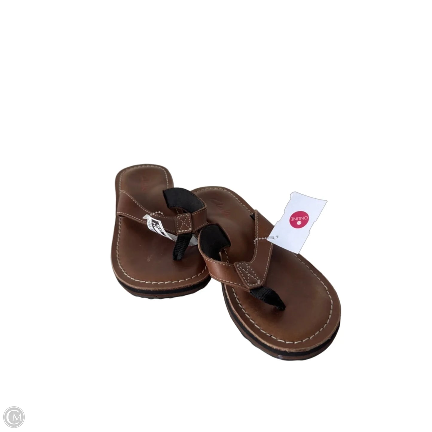 Sandals Flip Flops By Clarks In Brown, Size: 5