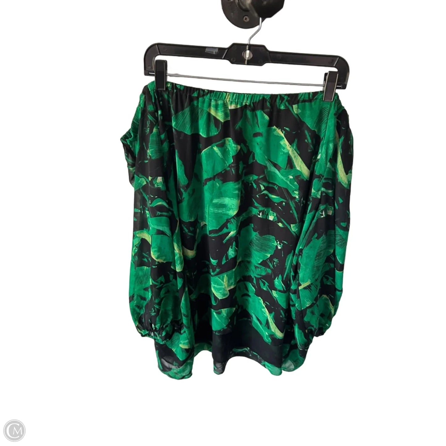 Top Long Sleeve By Vince Camuto In Black & Green, Size: 3x