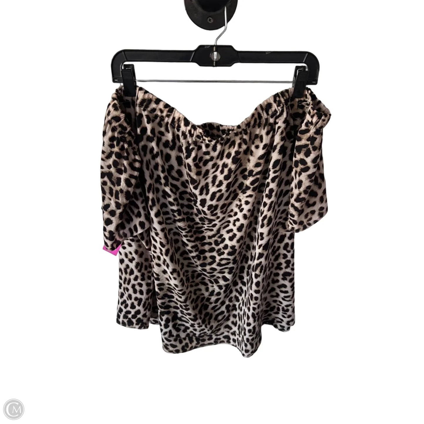 Top Short Sleeve By Vince Camuto In Black & Cream, Size: 3x