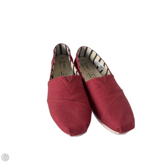 Shoes Flats By Toms In Red, Size: 8