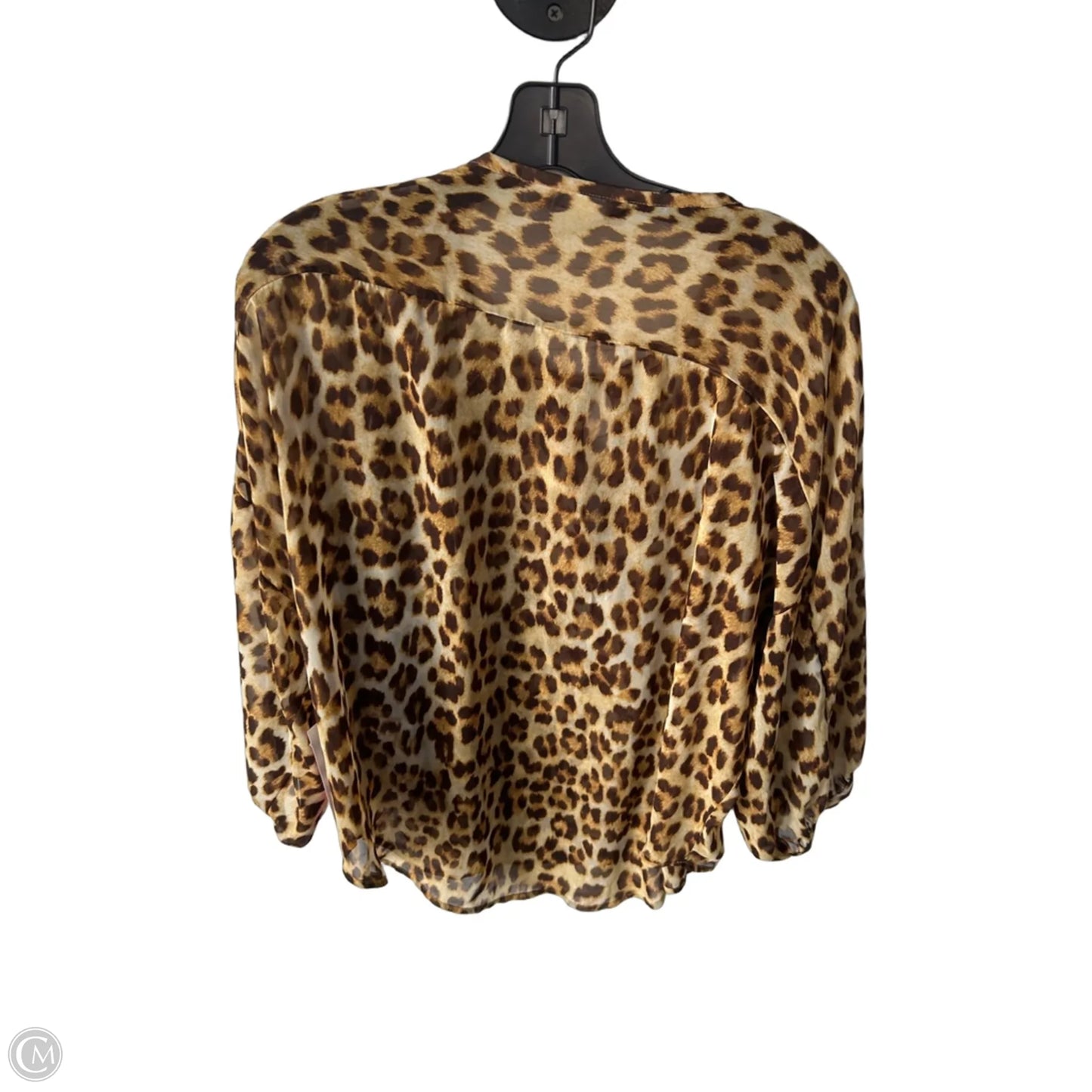 Top Long Sleeve By Jennifer Lopez In Brown & Yellow, Size: L