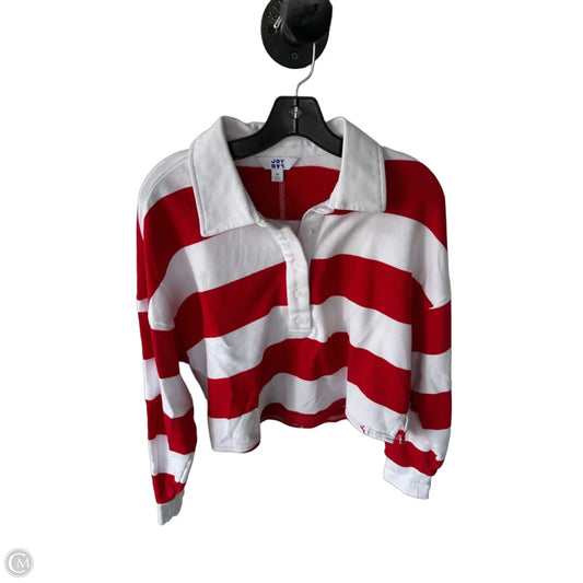 Top Long Sleeve By Joy Lab In Red & White, Size: M