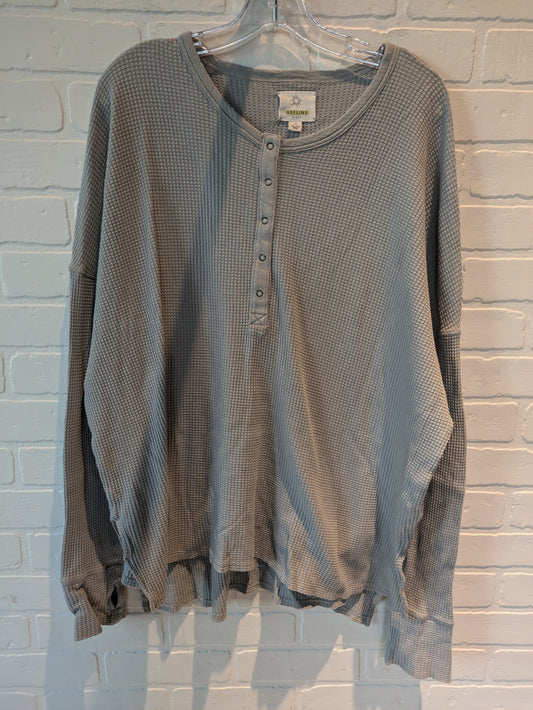Grey Top Long Sleeve Aerie, Size L